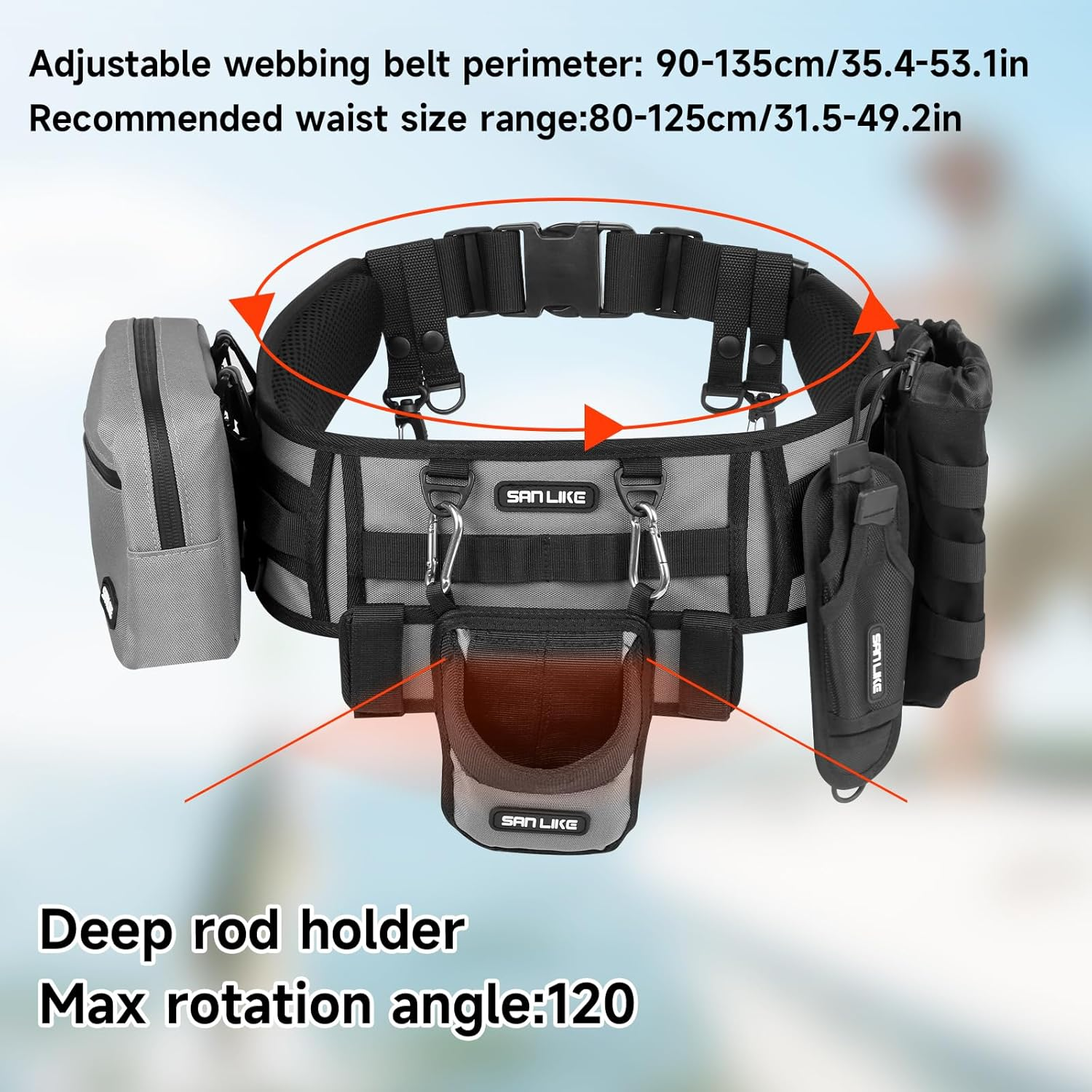 SANLIKE Fishing Belt Rod Holde - Fishing Equipment Bag 评论和价格