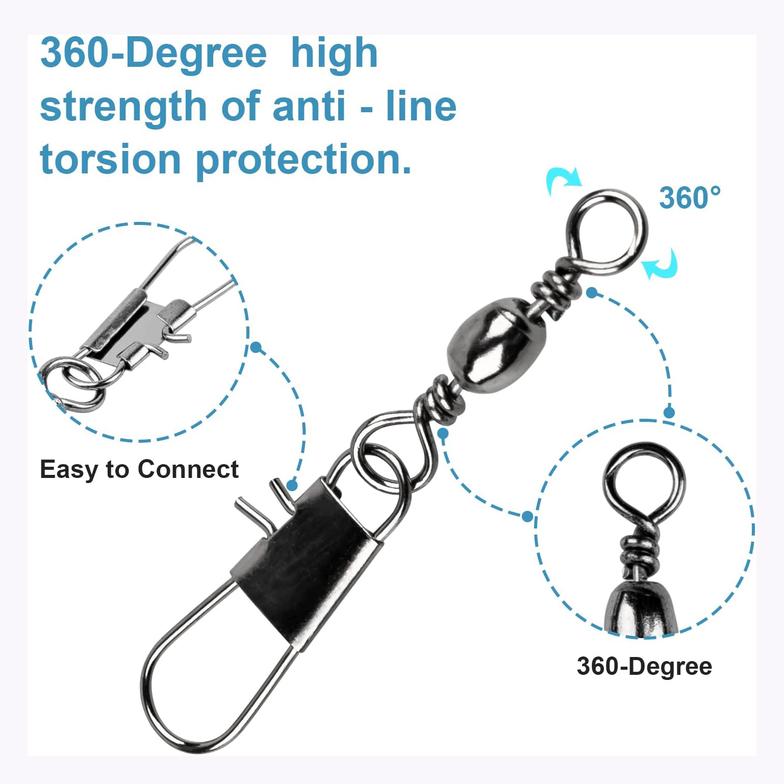 100Pcs/Lot 4#6#8#10#12# Swivel - Fishing Equipment Cheap 评论和价格