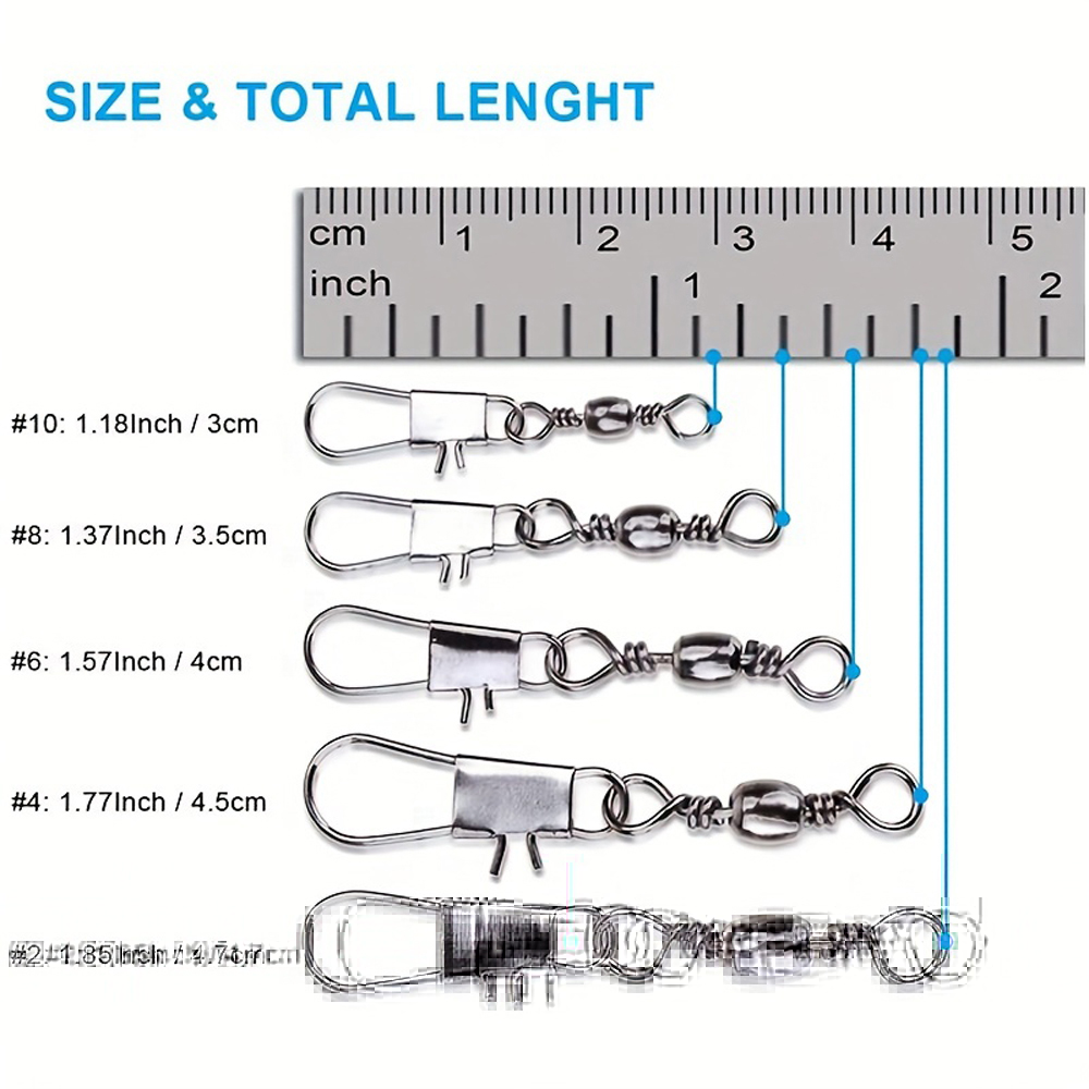 100Pcs/Lot 4#6#8#10#12# Swivel - Fishing Equipment Cheap 评论和价格